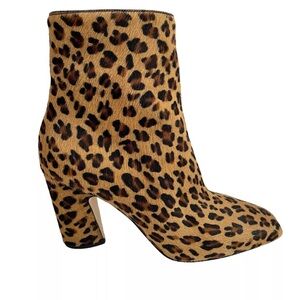 Jimmy Choo Mirren Leopard Calf Hair Ankle Boots Size 37